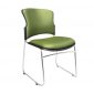 Eva Visitors Chair Plastic Chrome Sled Base Upholstered Seat And Back