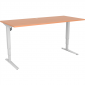 Conset Electric Desk Rectangular White Frame Top 1500 X 800 Beech Melamine